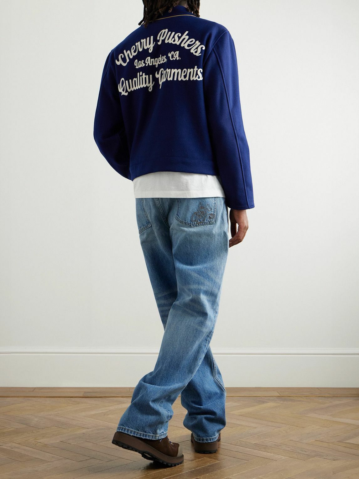 Cherry Los Angeles - Jersey Zip-Up Jacket - Blue CHERRY LA