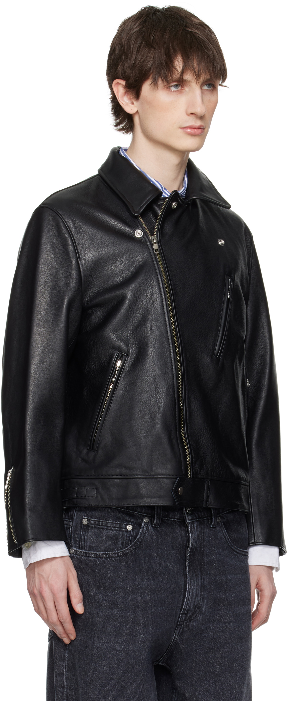 NATs　ワコマリア RIDERS LEATHER JACKET WACKO MARIA Black Double Riders Leather Jacket Wacko Maria