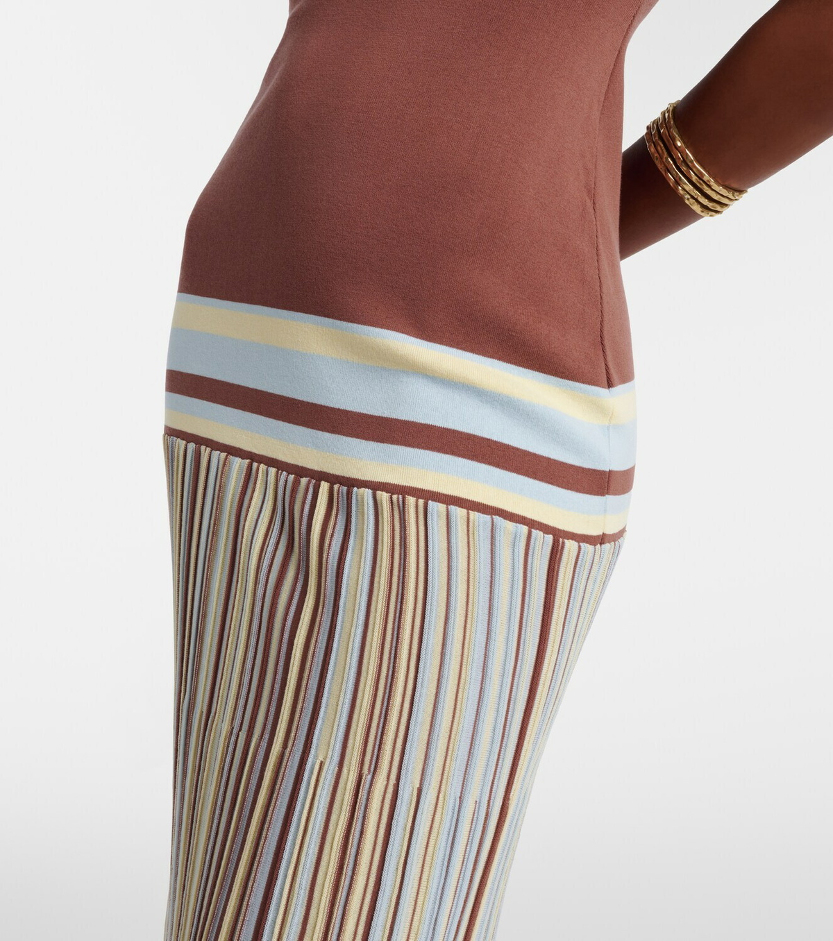 Faithfull Citara striped cotton-blend maxi dress