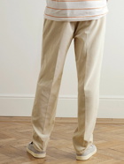 Brunello Cucinelli - Straight-Leg Pleated Cotton-Corduroy Drawstring Trousers - Neutrals