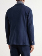 Boglioli - Herringbone Cotton and Cashmere-Blend Twill Suit Jacket - Blue