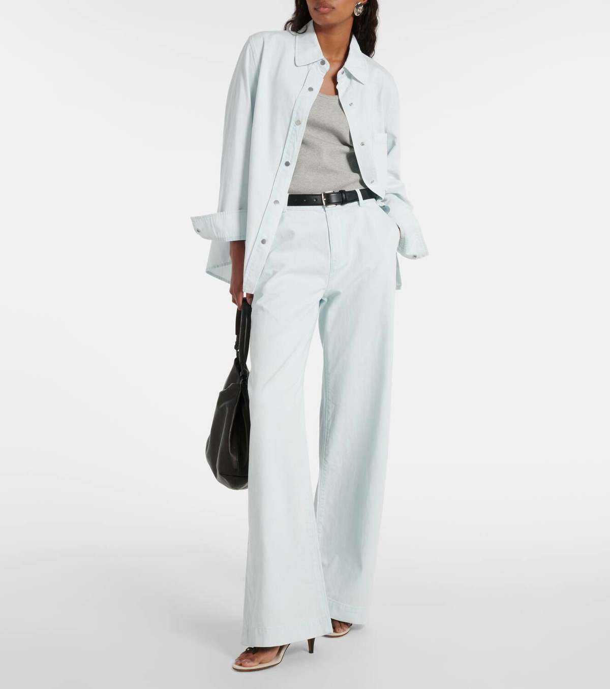 Pantalon Femme Worth New York - Taille 12, Bleu Uni, Coupe Chino, Montant Haut, Coton, Pour Le Travail, Occasion Très Bon état