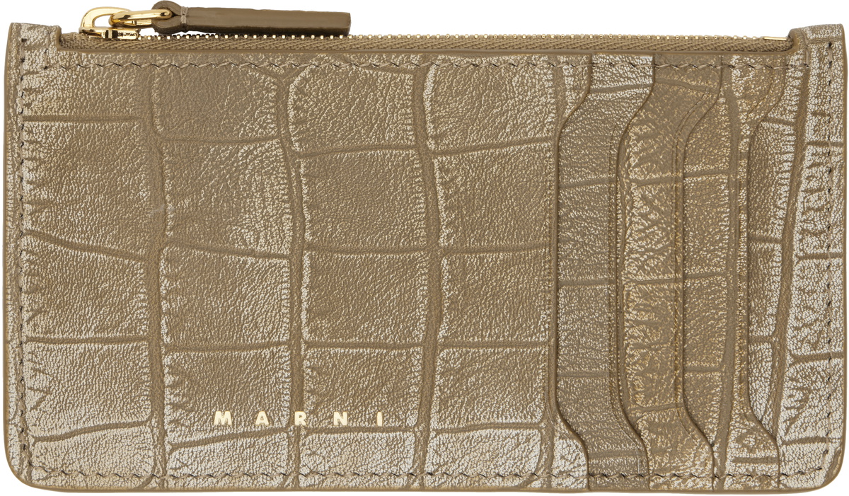 Marni Brown Zipped Card Holder