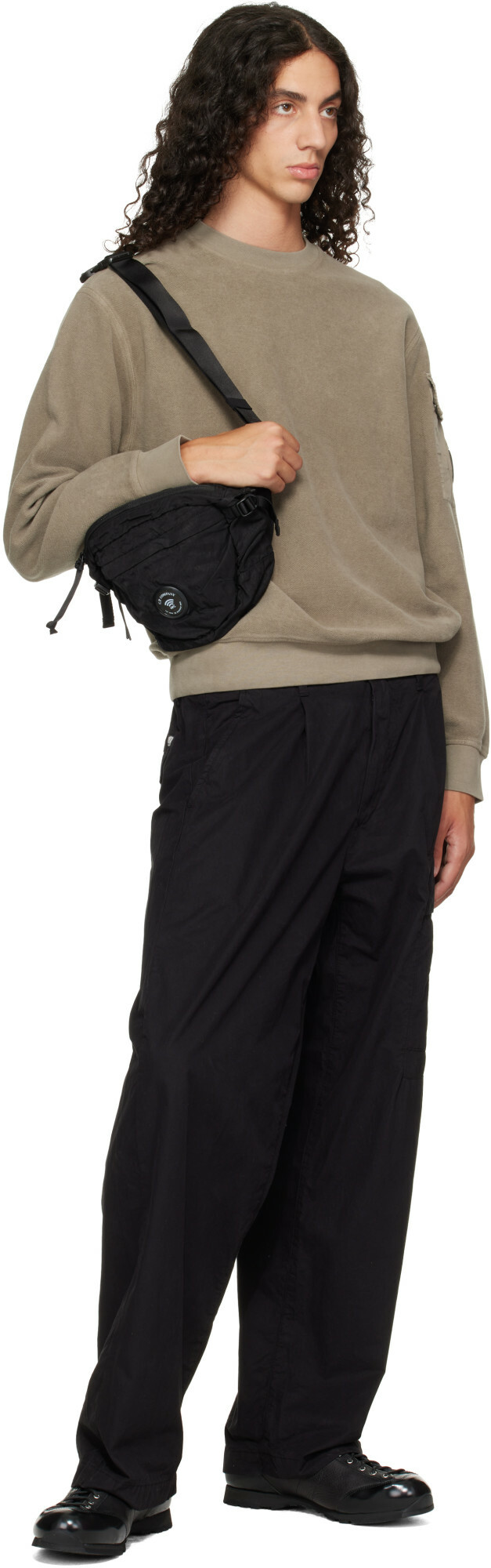 C.P. Company Black Nylon B Lens Waist Bag