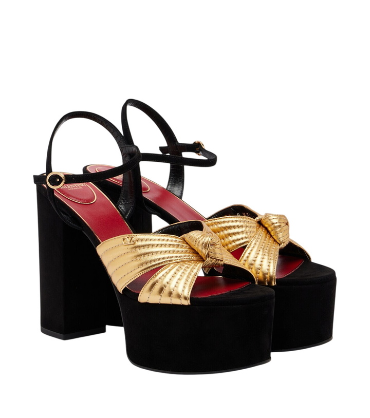 Photo: Valentino Garavani Crasher metallic leather platform sandals