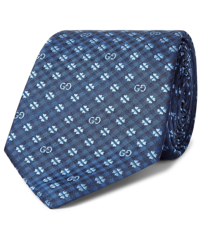 Photo: Gucci - 7.5cm Logo-Jacquard Silk Tie - Blue