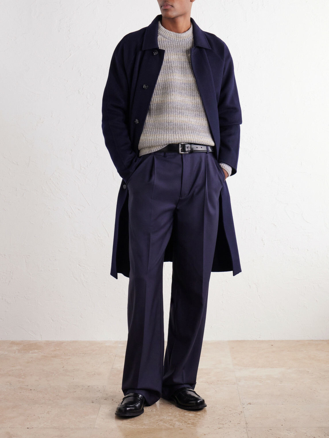 Kiton - Striped Wool and Cashmere-Blend Sweater - Gray