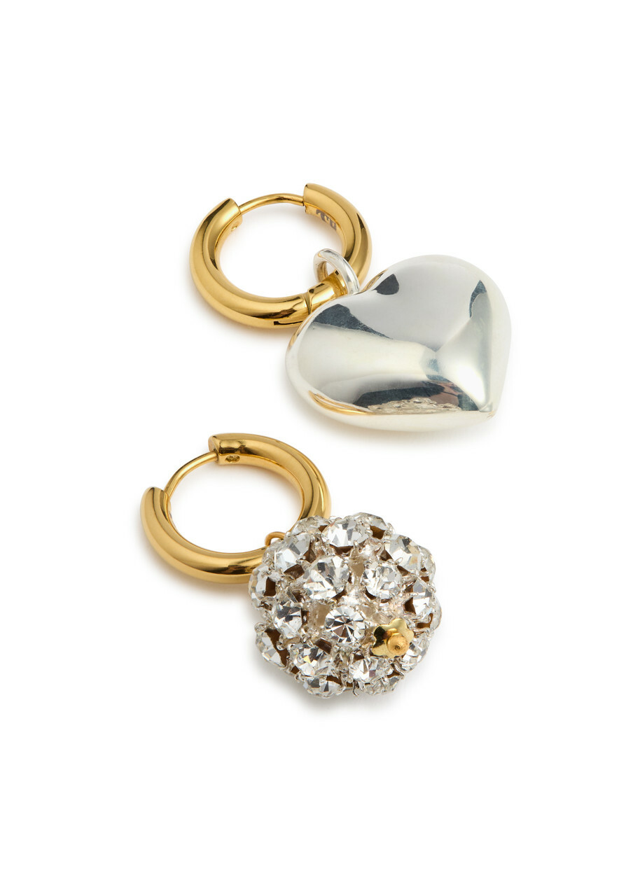 Timeless Pearly Mismatched 24kt Gold-plated Hoop Earrings - One Size