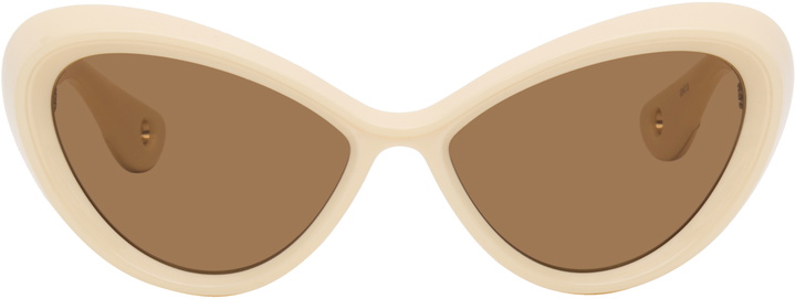 Photo: Jean Paul Gaultier SSENSE Exclusive Beige 'The Parisian Cat' Sunglasses