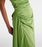Simkhai Marabella ruched satin maxi dress