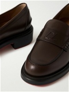 Christian Louboutin - Urbino Moc Leather Penny Loafers - Brown