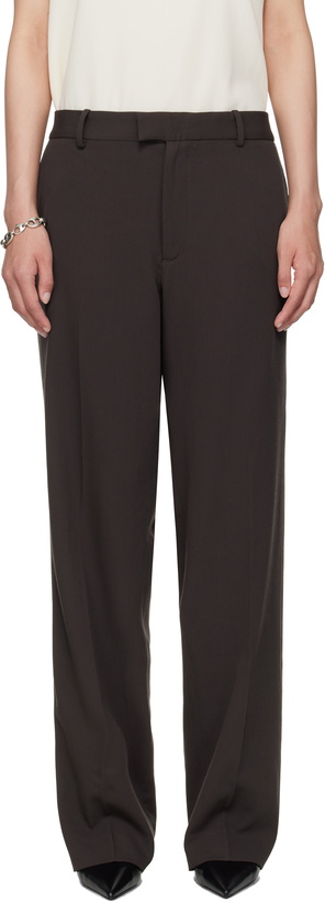 Photo: Meta Campania Collective Brown Gilles Straight Twill Trousers