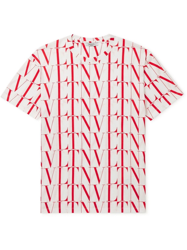 Photo: VALENTINO - Logo-Print Cotton-Jersey T-Shirt - Multi