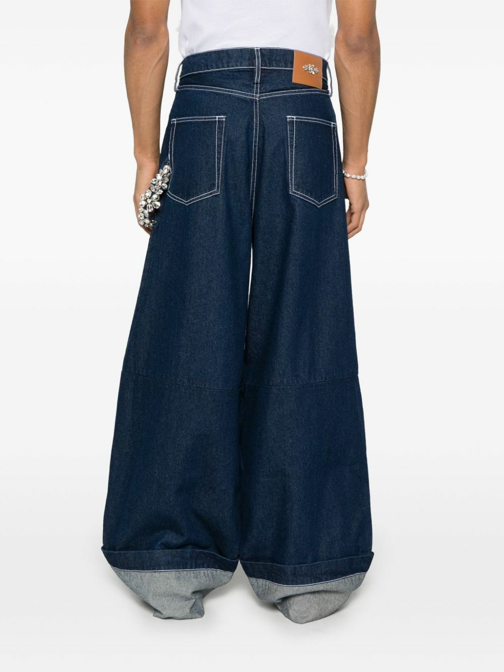 Simone Rocha Blue Cotton Wide-Leg Jeans Simone Rocha
