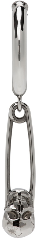 Photo: Alexander McQueen Silver Safety Pin Clip-On Single Earring