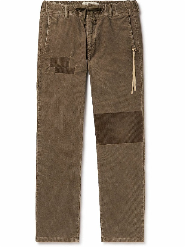 Photo: Remi Relief - Straight-Leg Panelled Cotton-Blend Corduroy Trousers - Brown