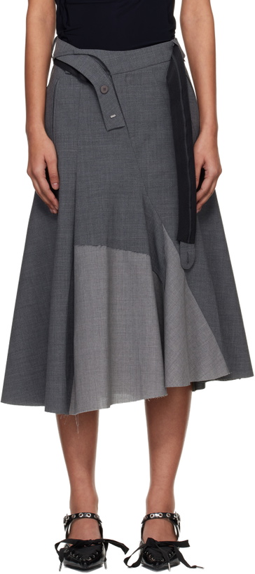 Photo: Ottolinger Gray Strapped Business Midi Skirt