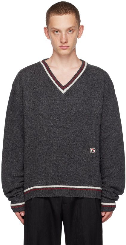 Photo: LOW CLASSIC Gray V-Neck Sweater