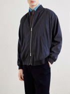Barena - Gabier Fulgor Striped Wool-Blend Bomber Jacket - Blue