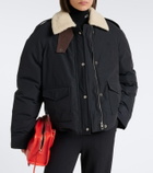 Loewe Padded shearling-trimmed cotton-blend jacket