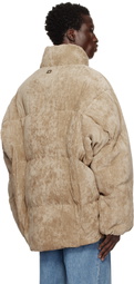 WOOYOUNGMI Beige Velvet Down Jacket