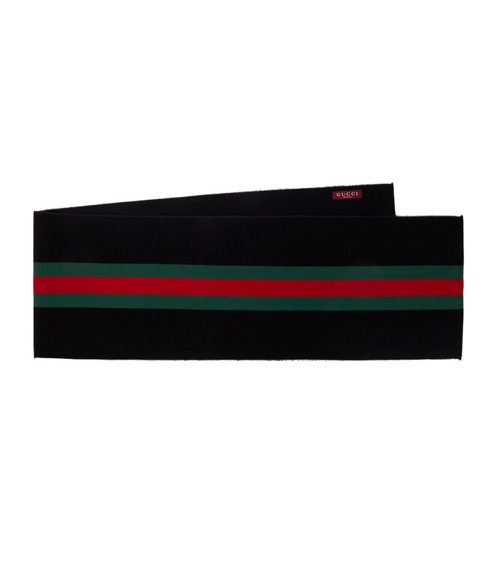 Photo: Gucci Web Stripe wool and silk scarf