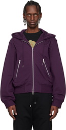 Dries Van Noten Purple Loose Zipped Hoodie