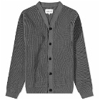 Albam Men's Waffle Stitch Cardigan in Charcoal