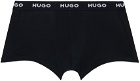 Hugo Three-Pack Black Logo Boxers