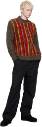 YMC Red & Brown Bluto Sweater