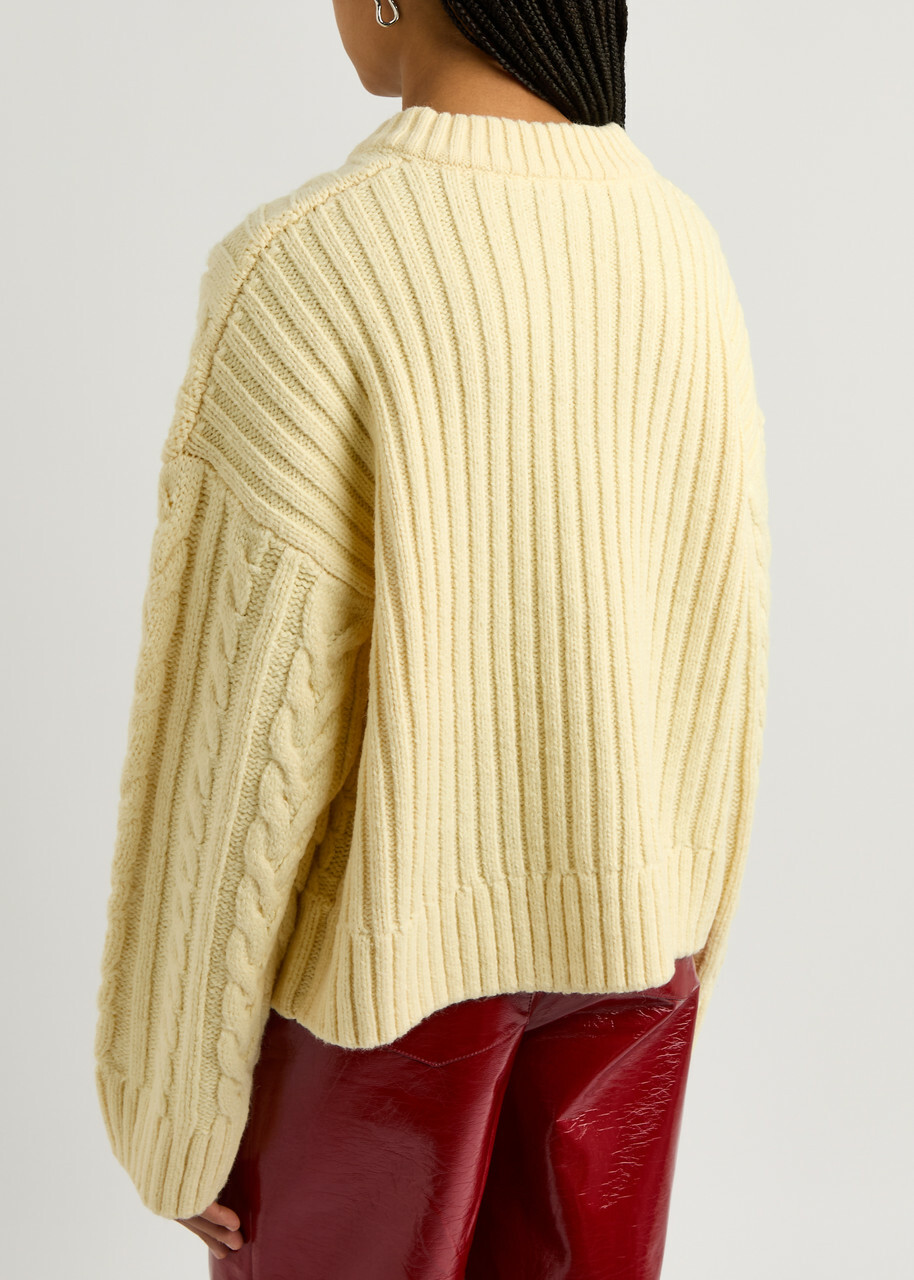 Kitri Everly Cable-knit Jumper Yellow