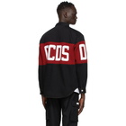 GCDS Black Denim Knit Logo Shirt