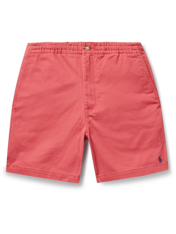 Photo: POLO RALPH LAUREN - Logo-Embroidered Cotton-Blend Twill Shorts - Red