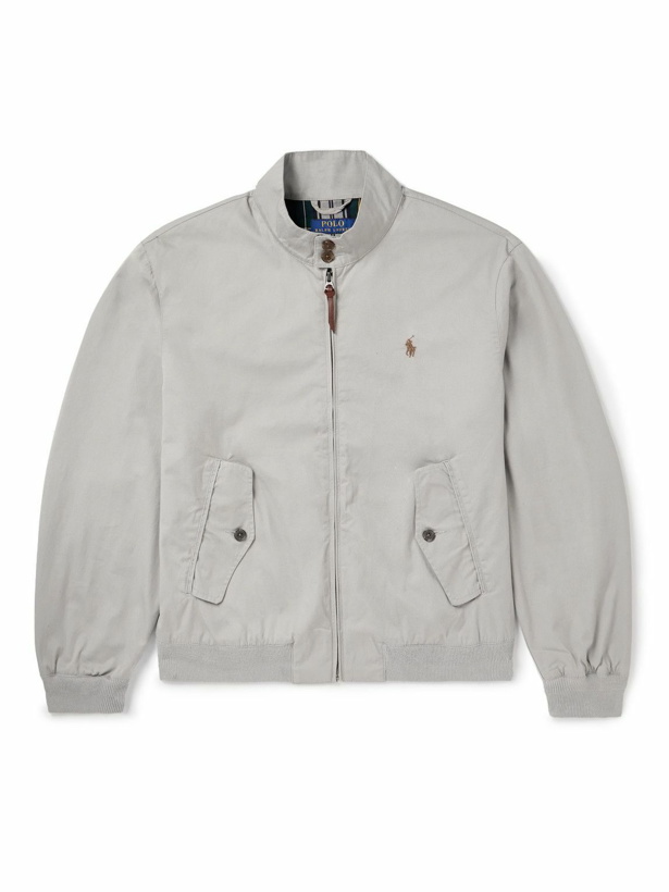 Photo: Polo Ralph Lauren - Logo-Embroidered Cotton-Twill Bomber Jacket - Gray