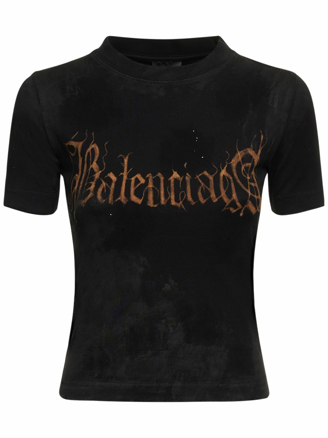 BALENCIAGA - 美品 バレンシアガ Logo printed fitted tee XS BALENCIAGA - Fitted Logo Printed Cotton T-shirt Balenciaga