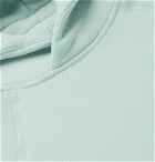 Satisfy - Logo-Print Cotton-Fleece Hoodie - Blue