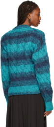 The Attico Blue & Green Cable Knit Kenna Sweater