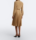 Gucci Interlocking G plissé silk midi dress