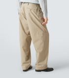 Giorgio Armani Pleated cotton-blend straight pants