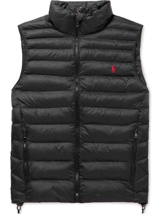 Photo: Polo Ralph Lauren - Logo-Embroidered Quilted Padded Recycled Nylon Gilet - Black