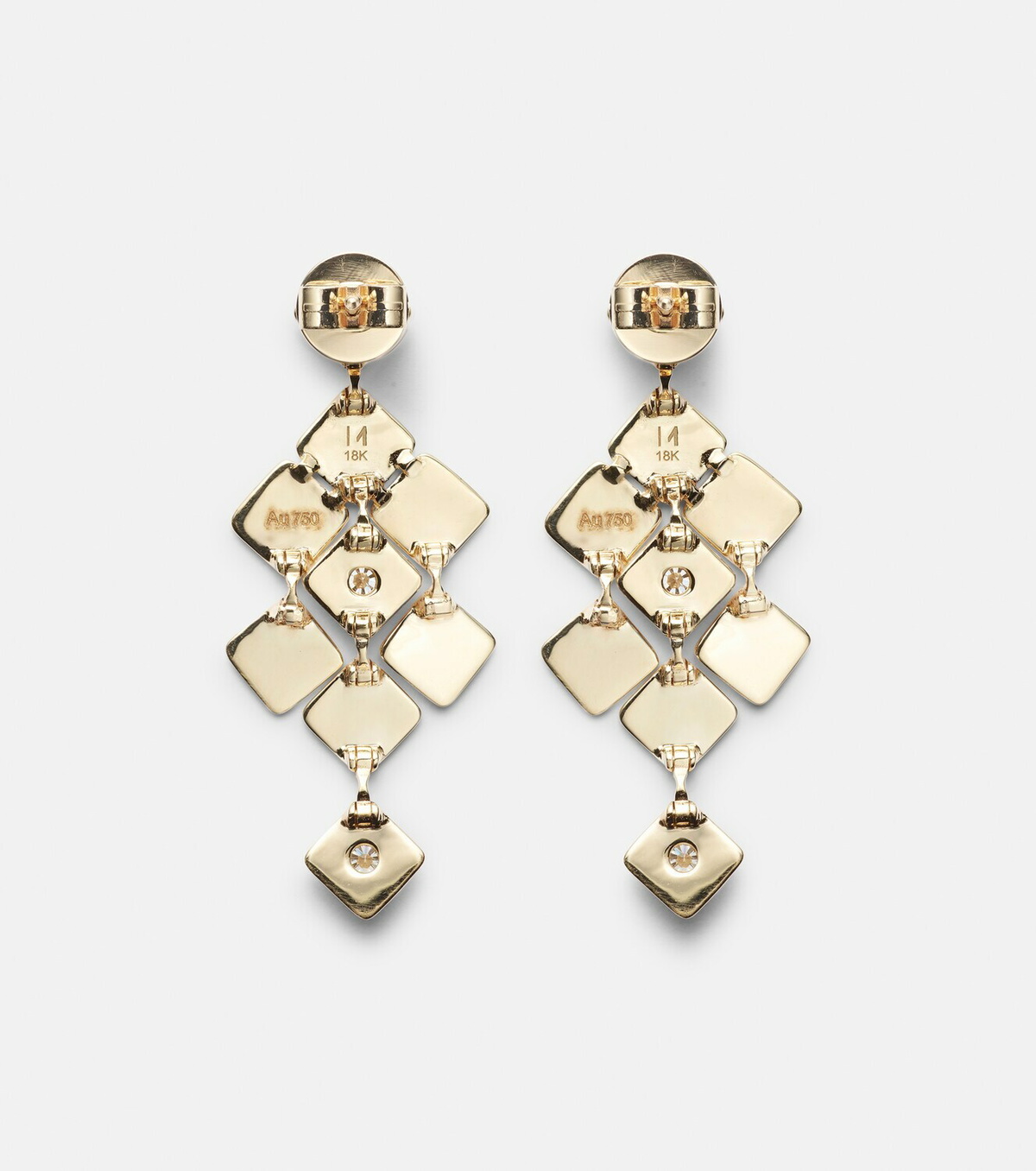 Ileana Makri Tile Temple 18kt gold drop earrings with diamonds