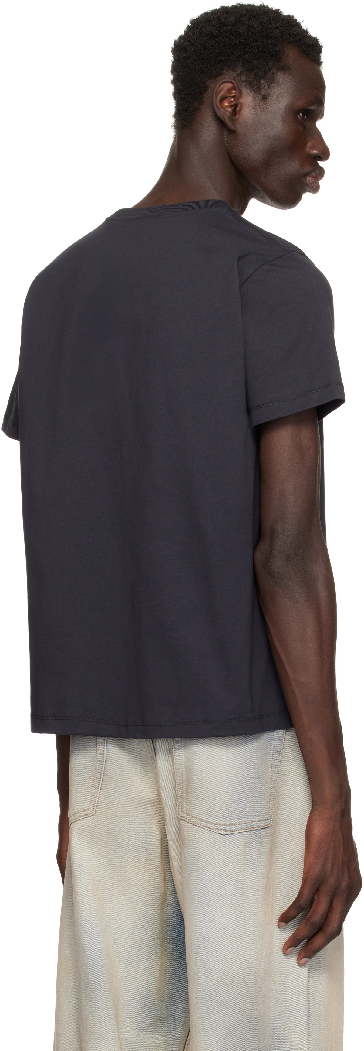 GANNI Black Basic Jersey Owls Relaxed T-shirt