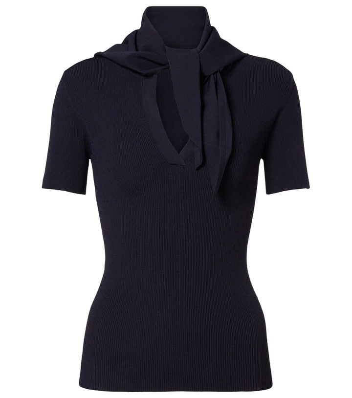 Photo: Max Mara Scarf-detail knitted top