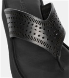 Alaïa Laser-cut leather thong sandals