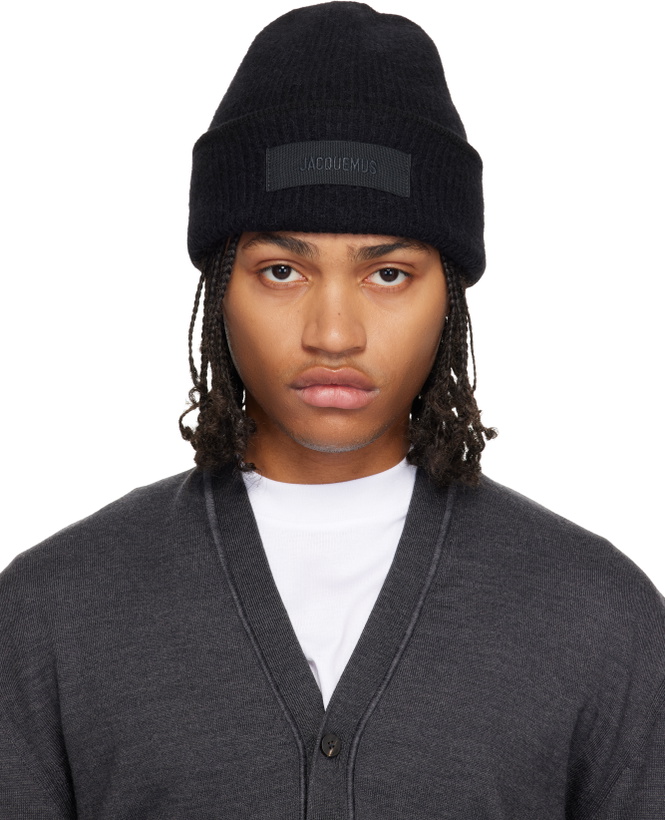 Photo: JACQUEMUS Black La Croisière 'The Gros Grain' Beanie