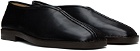LEMAIRE Black Flat Piped Slippers