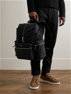 Zegna - Leather-Trimmed Shell Backpack