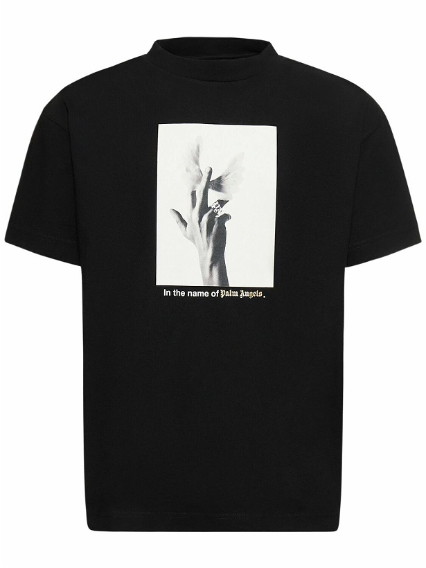 Photo: PALM ANGELS Wings Classic Cotton T-shirt