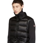 Moncler Grenoble Black Panelled Down and Wool Jacket