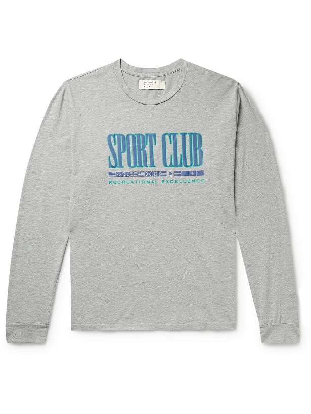 Photo: Pasadena Leisure Club - Sport Club Printed Cotton-Blend Jersey T-Shirt - Gray